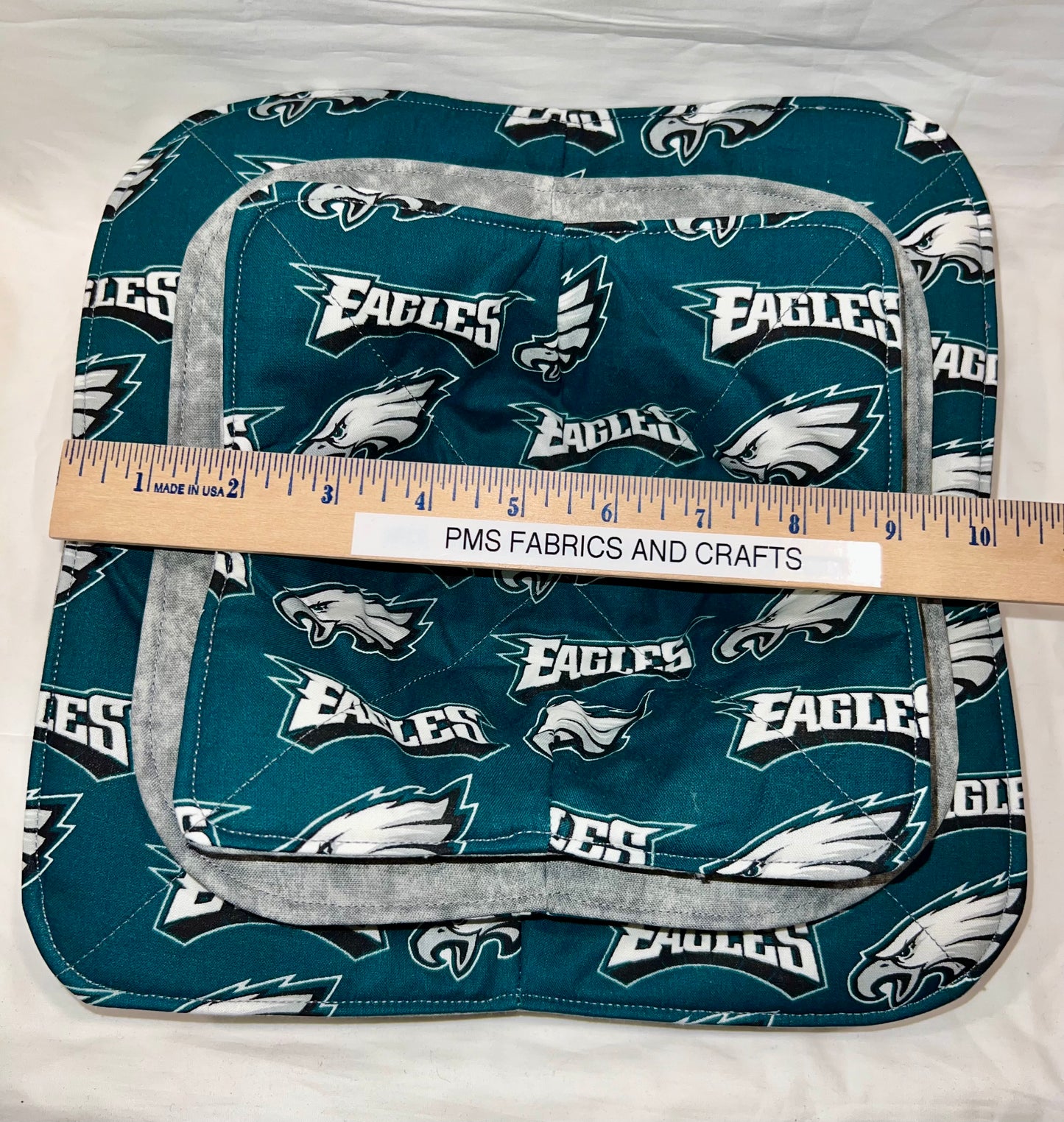 Set of 3 Philly Eagles and Gray fabric Microwavable Cozy set plate & bowl sizes - free ship to USA