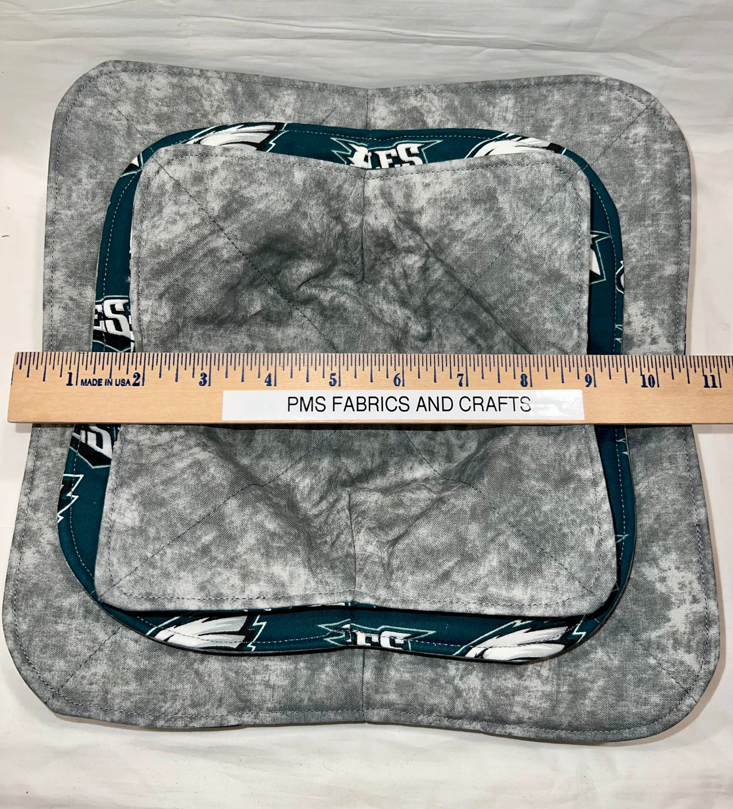 Set of 3 Philly Eagles and Gray fabric Microwavable Cozy set plate & bowl sizes - free ship to USA