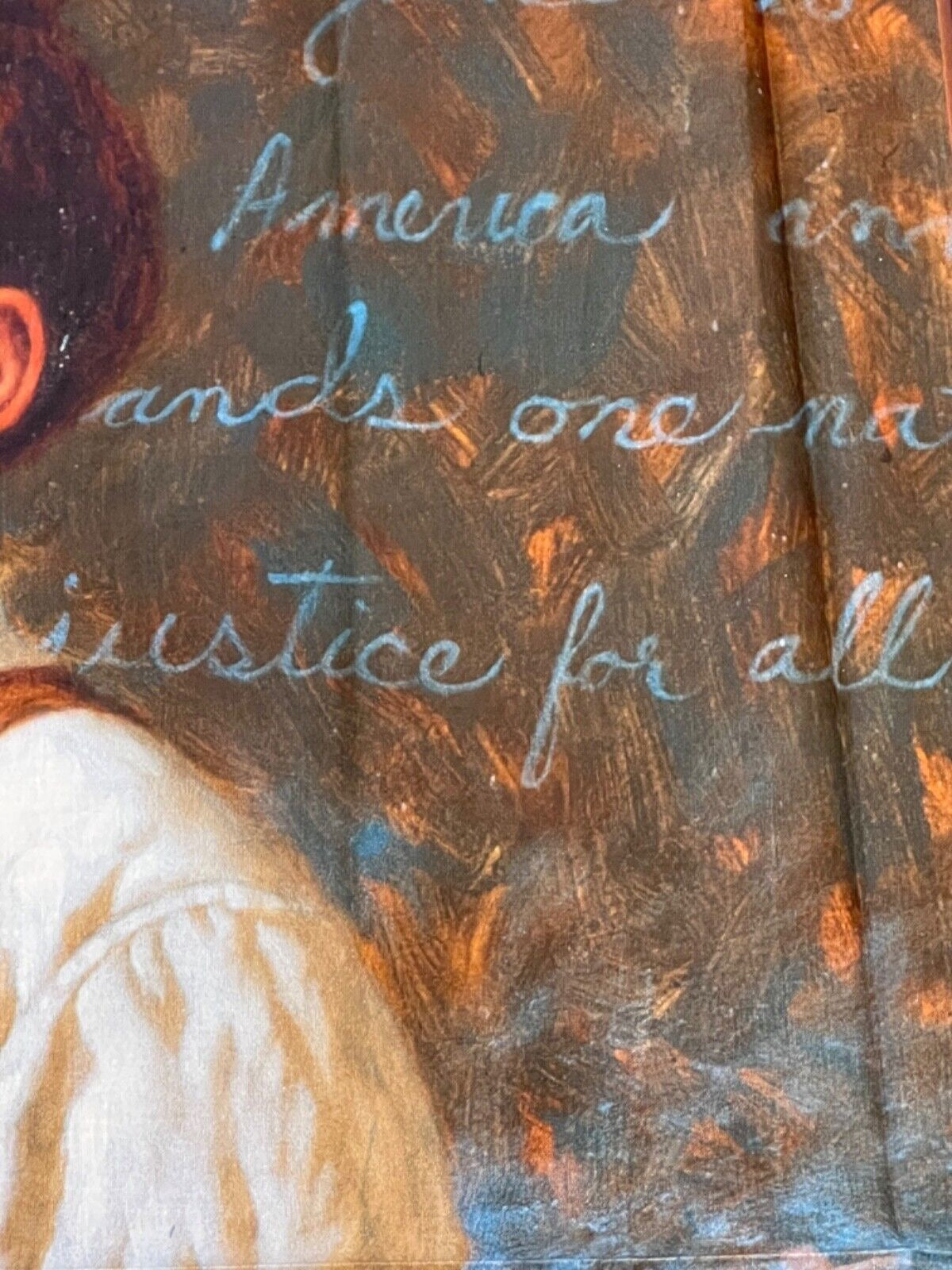 For Which It Stands 100% cotton fabric panel aprox 36 x 44 Pledge of Allegiance - free ship to USA