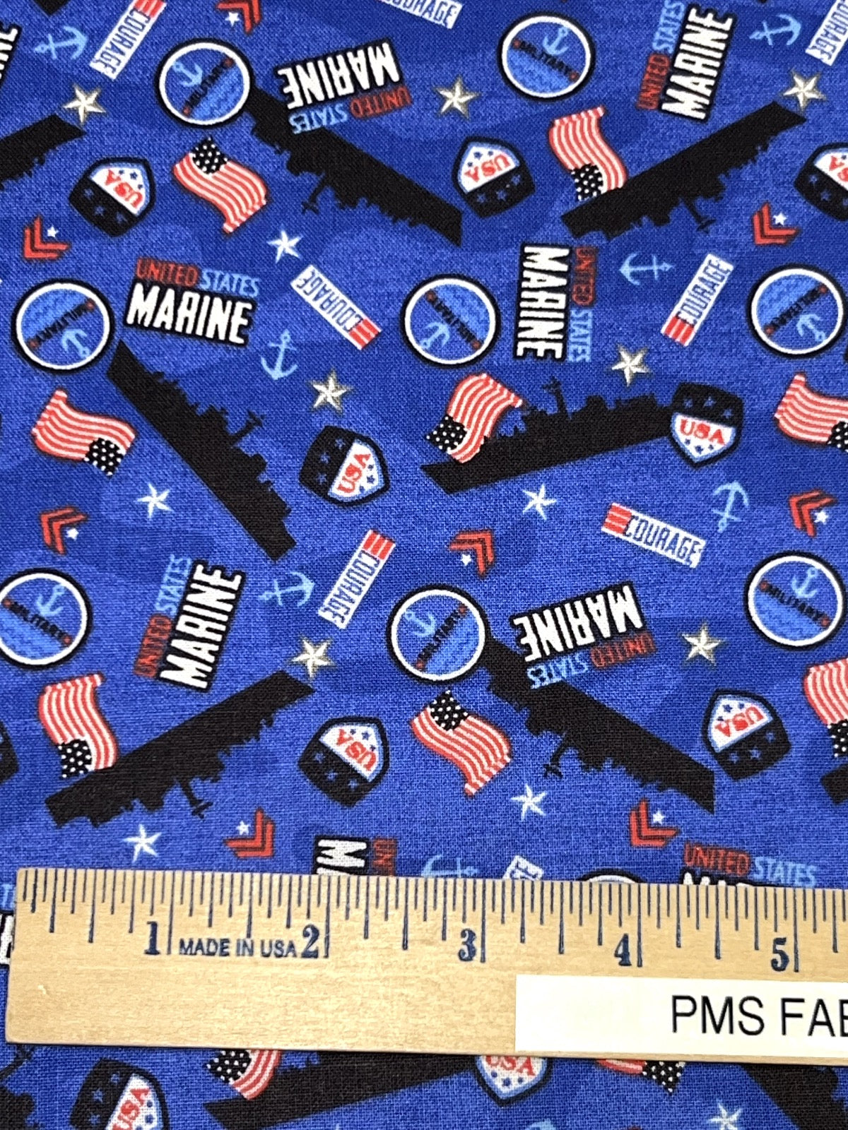 United States Military US Marines 100% med cotton fabric by the yard #16 USMC - free ship to USA