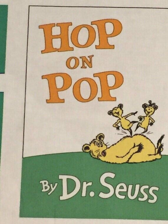 Dr Seuss FABRIC PANEL 10 Block 100% cotton panel appr 23 x 44 - Fabric NOT books - free shipping