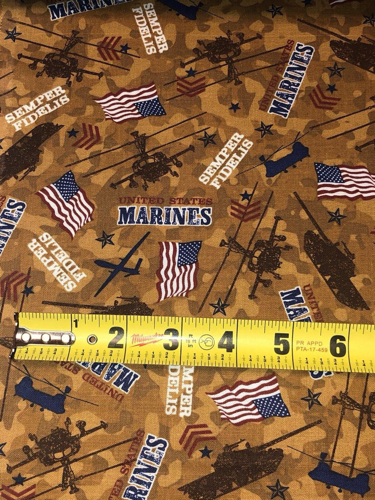 United States Military 100% med cotton fabric by the yard #15 US military USA Flags - free ship to USA