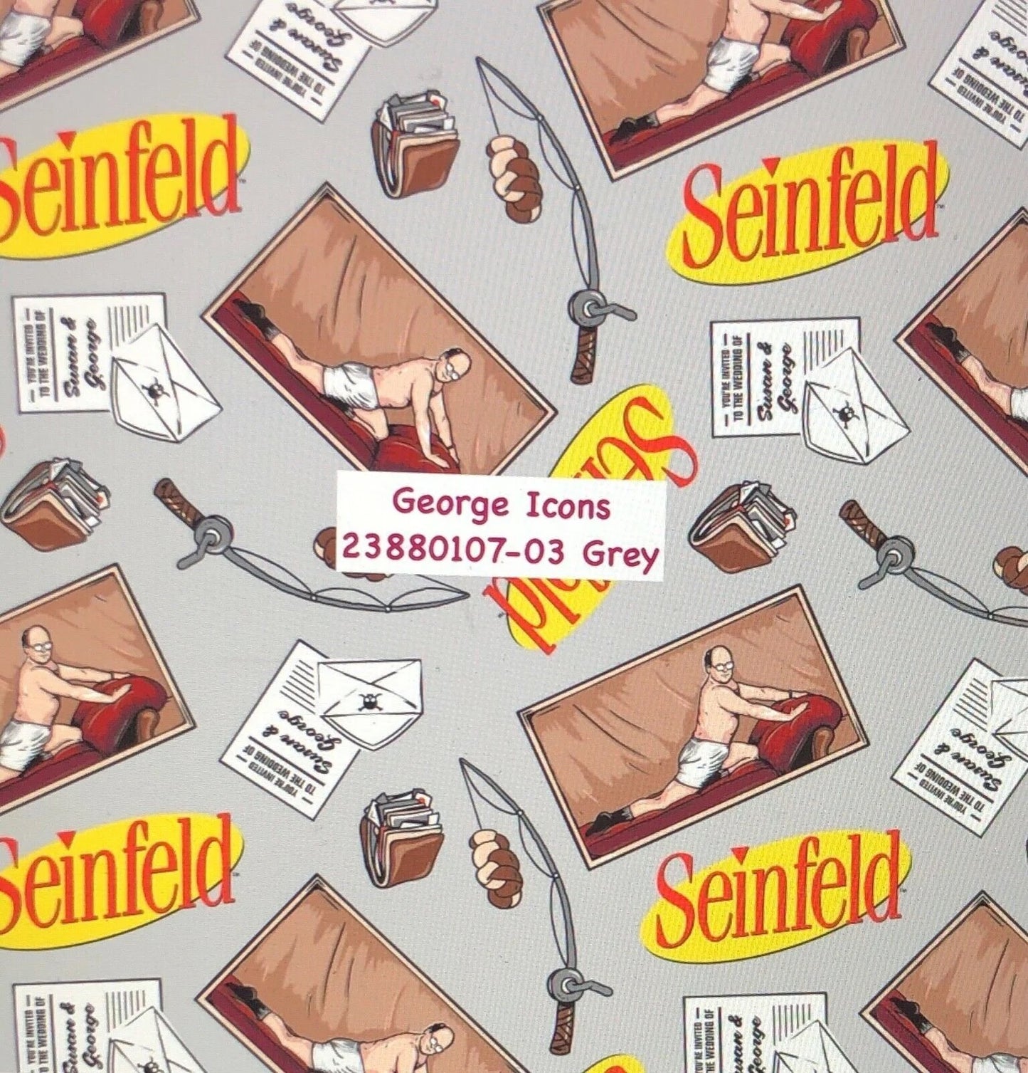 Camelot Seinfeld 100% cotton fabric by the yard 36 x 44 inches - George Stanza of Seinfeld - item CAM2388012101 - free ship USA