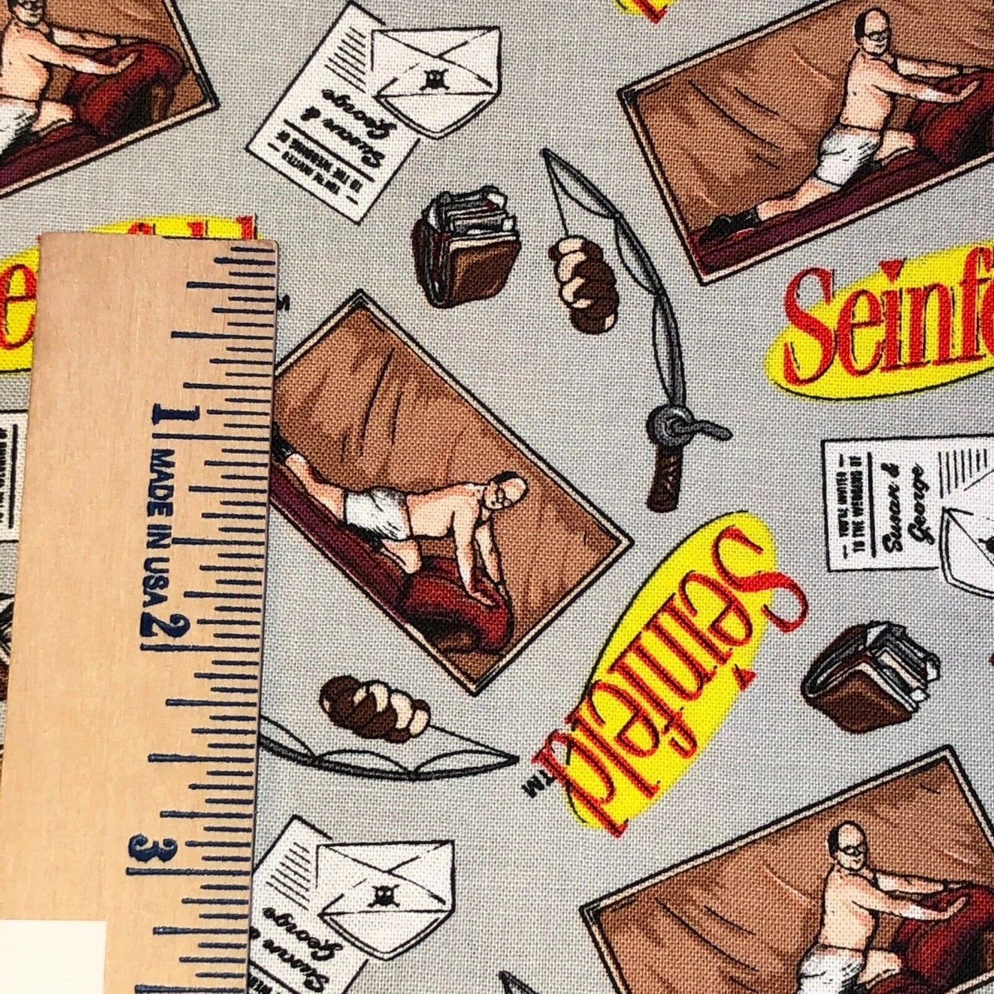 Camelot Seinfeld 100% cotton fabric by the yard 36 x 44 inches - George Stanza of Seinfeld - item CAM2388012101 - free ship USA