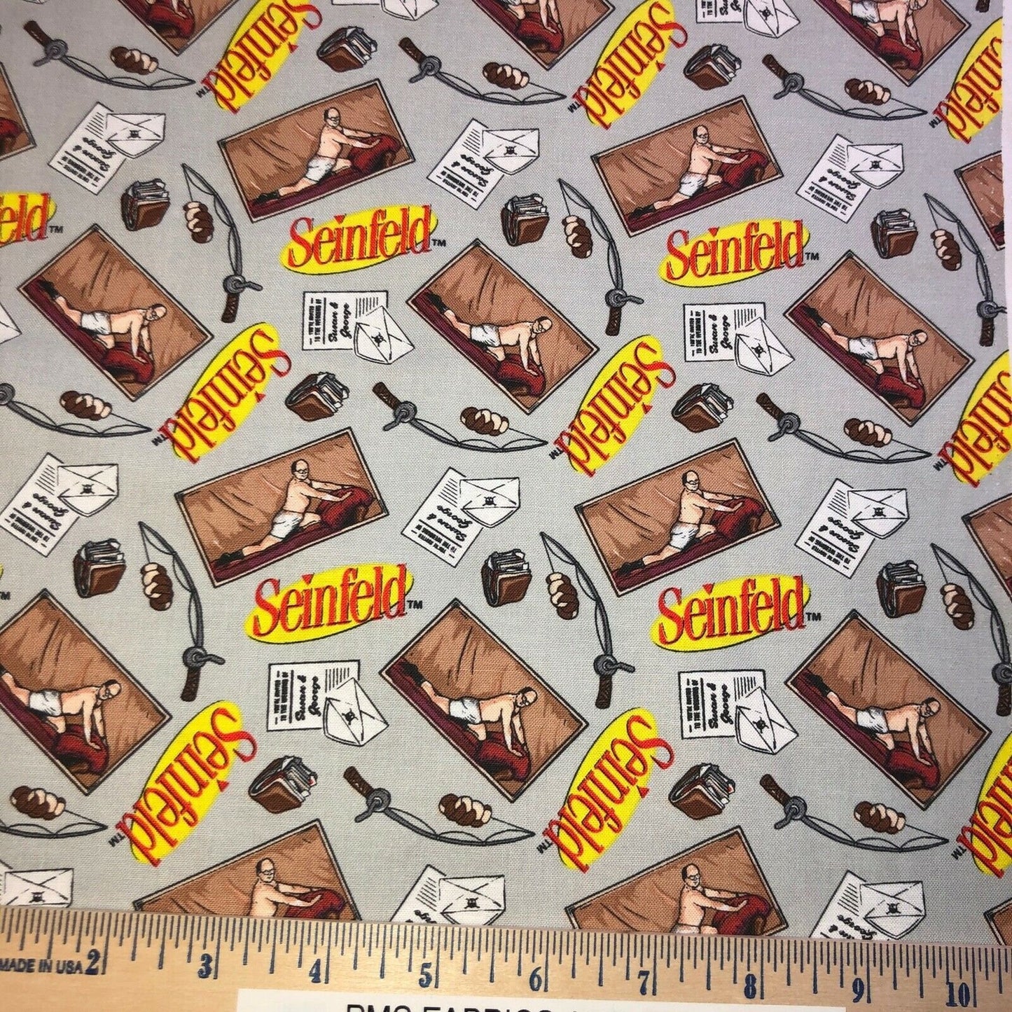 Camelot Seinfeld 100% cotton fabric by the yard 36 x 44 inches - George Stanza of Seinfeld - item CAM2388012101 - free ship USA