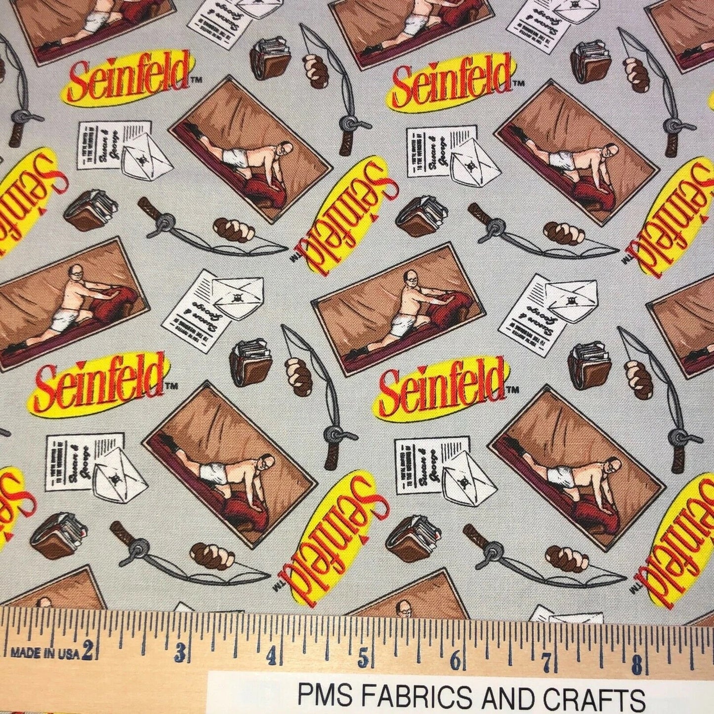Camelot Seinfeld 100% cotton fabric by the yard 36 x 44 inches - George Stanza of Seinfeld - item CAM2388012101 - free ship USA