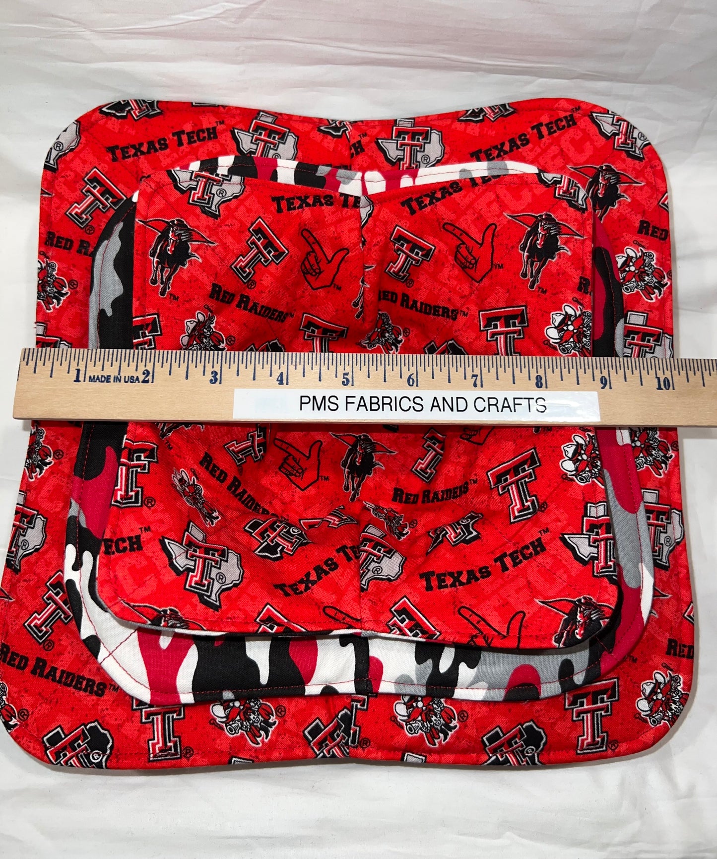 Set of 3 Texas Tech and Camo Microwavable Cozy set plate & bowl sizes Wreck em - free ship to USA