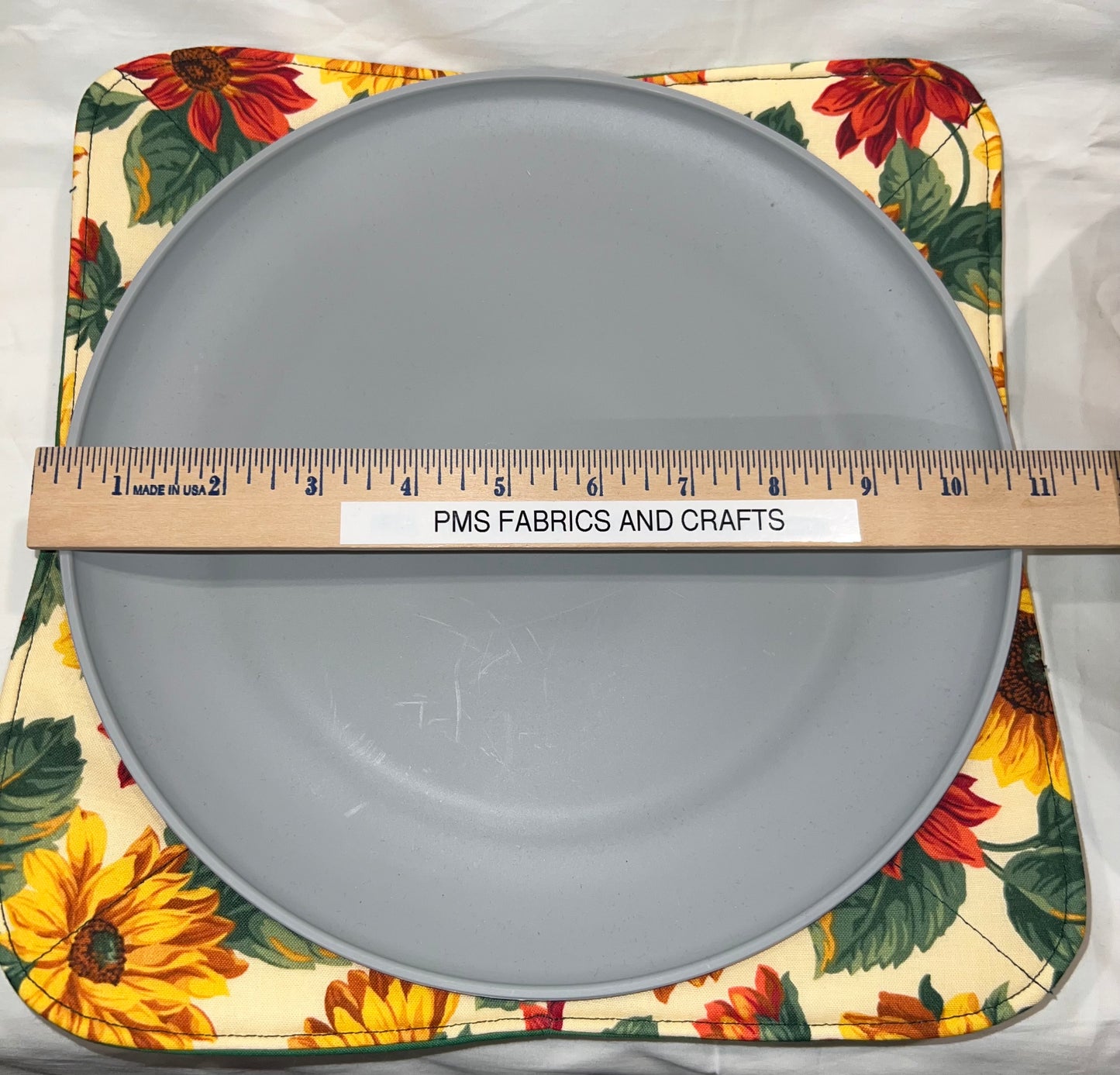 Set of 3 Novelty Sunflowers fabric Microwavable Cozy set plate & bowl - free ship to USA