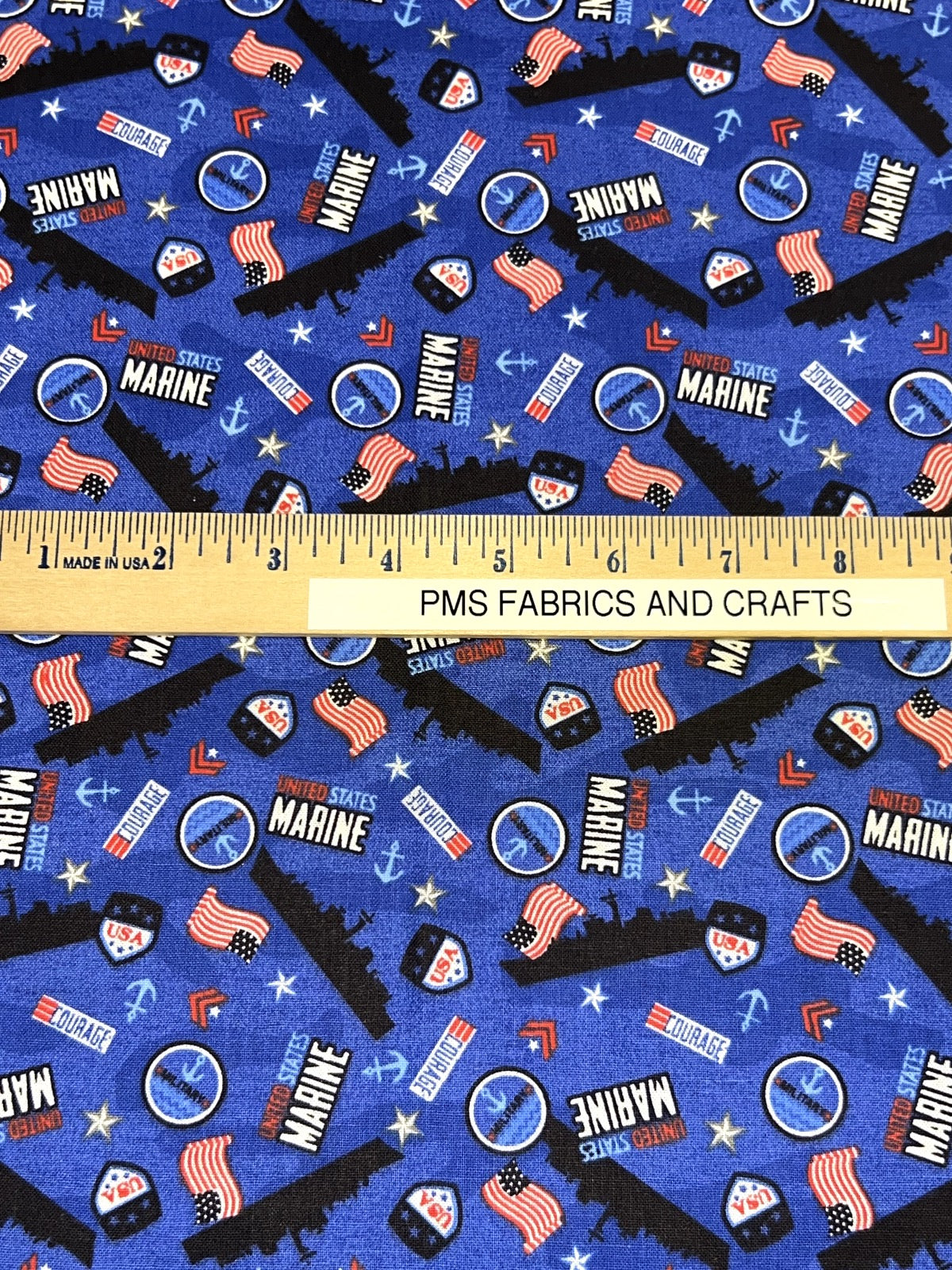 United States Military US Marines 100% med cotton fabric by the yard #16 USMC - free ship to USA