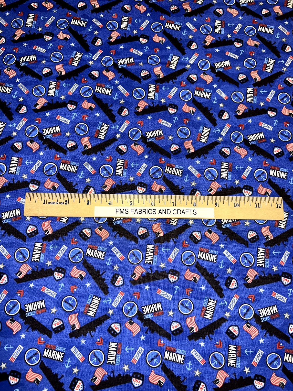 United States Military US Marines 100% med cotton fabric by the yard #16 USMC - free ship to USA