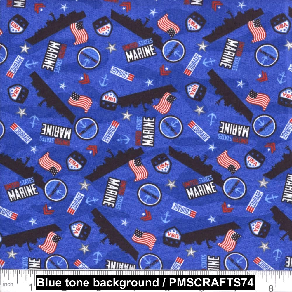 United States Military US Marines 100% med cotton fabric by the yard #16 USMC - free ship to USA