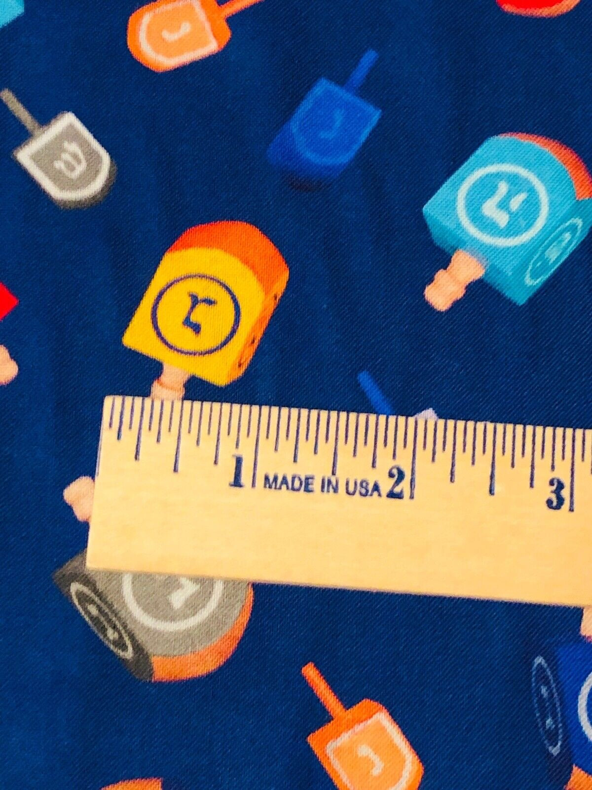 Festive Lights Jewish 100% cotton fabric by the yard 36 x 44 BEN-9949-55 Dreidel Jewish Faith - free ship to USA