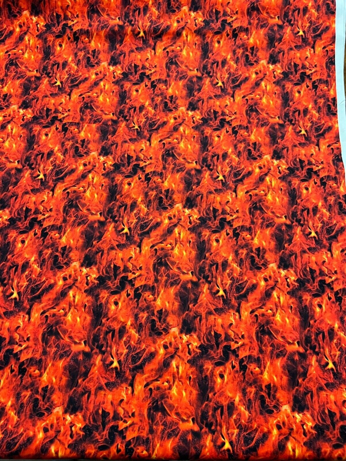 Elizabeth Studios Motorcycle Flames RED 100% cotton fabric by the yard 36 x 44 - Free ship to USA