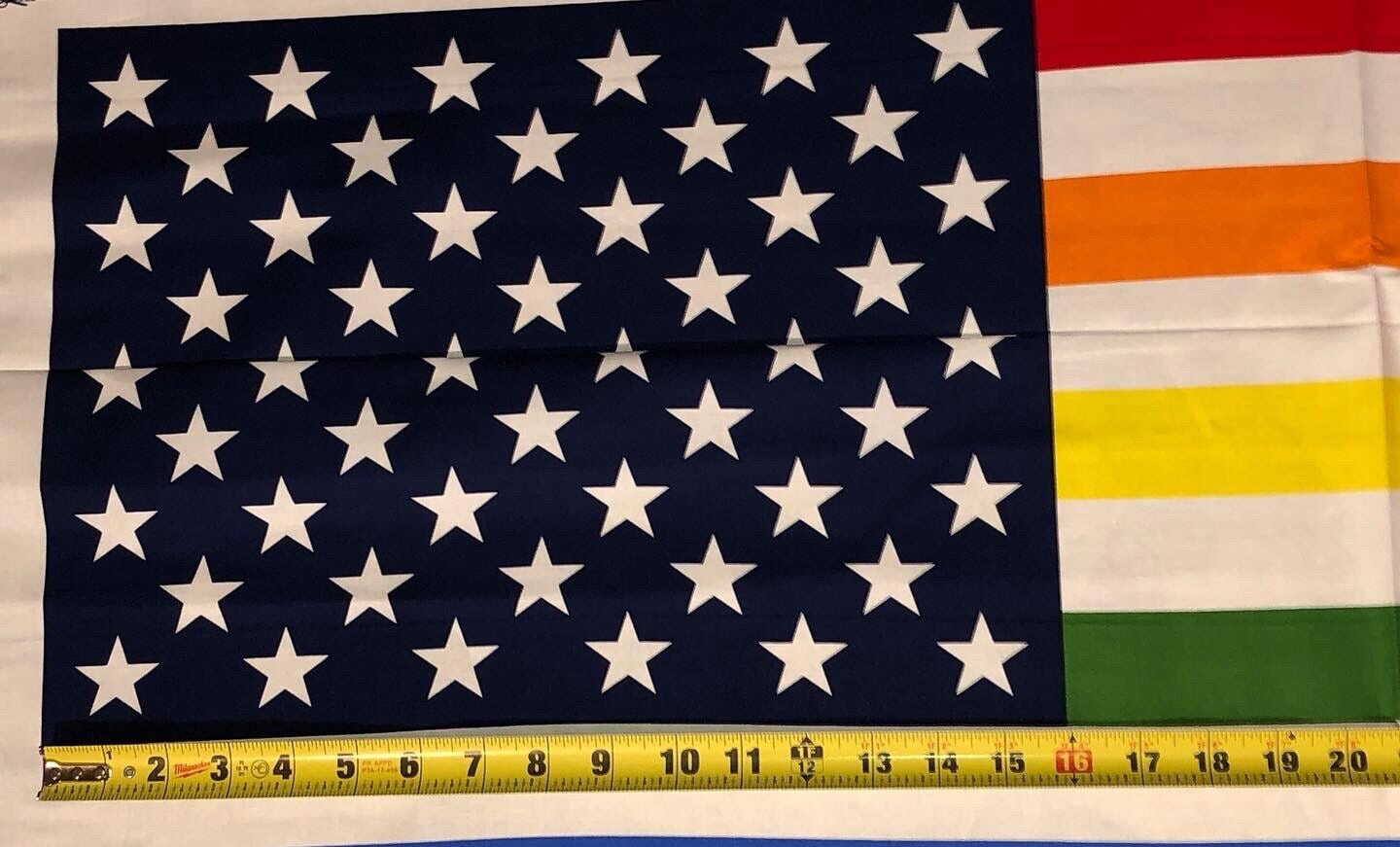 RK LGBT Rainbow Pride Flag 100% cotton fabric panel appr 23 x 44 not ready made - free ship to USA
