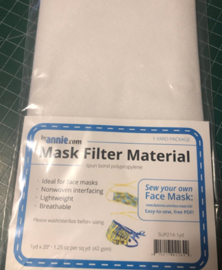 June Taylor Mask template & face mask interfacing (1 yard x 20") - ruler includes 3 sizes - free ship to USA