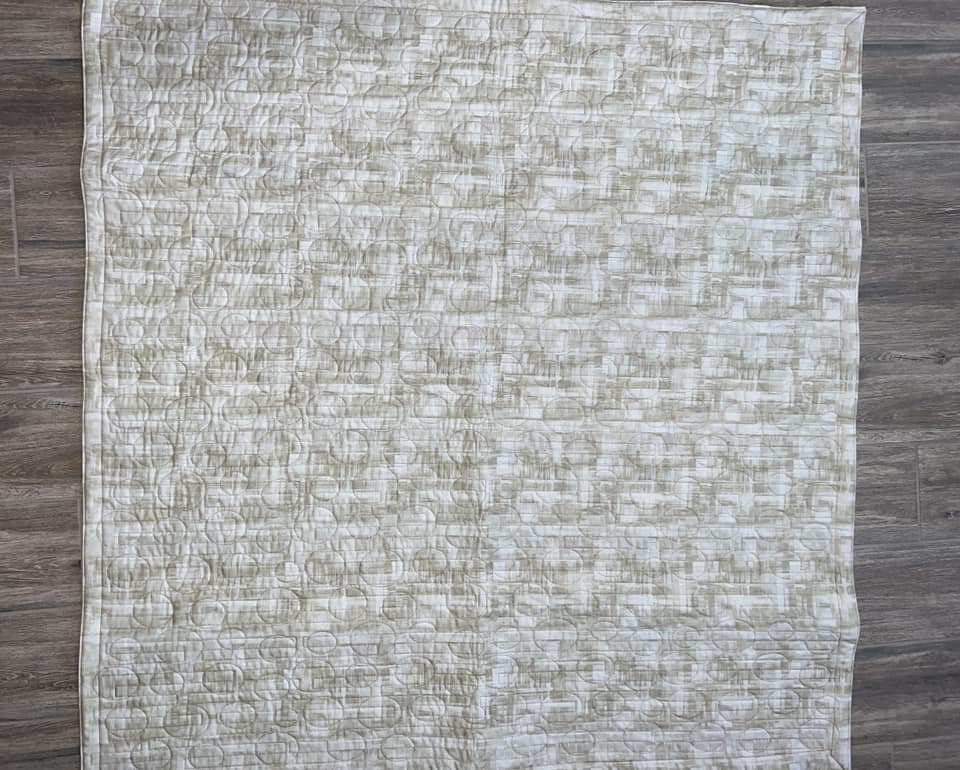 Hodge-Podge quilt approximately 42.5” wide x 45” tall - great for nap, lap or wheelchair - free ship to USA