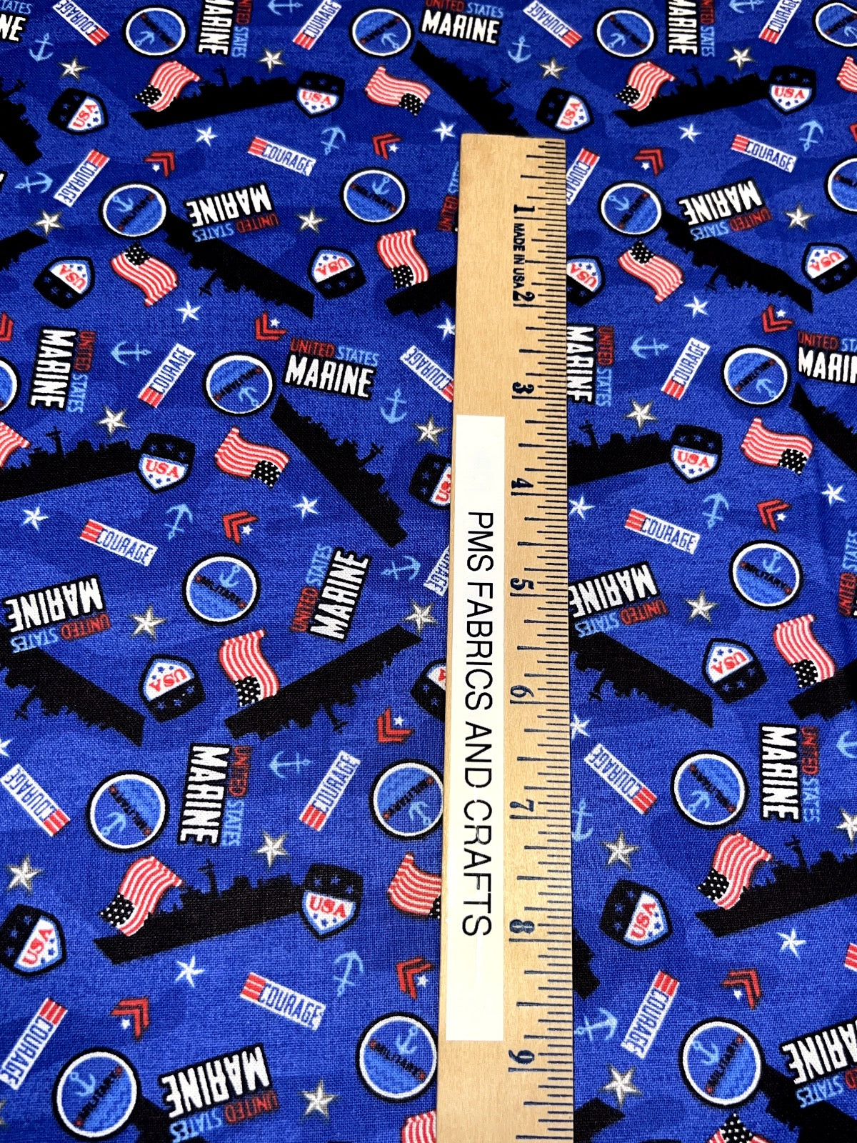 United States Military US Marines 100% med cotton fabric by the yard #16 USMC - free ship to USA