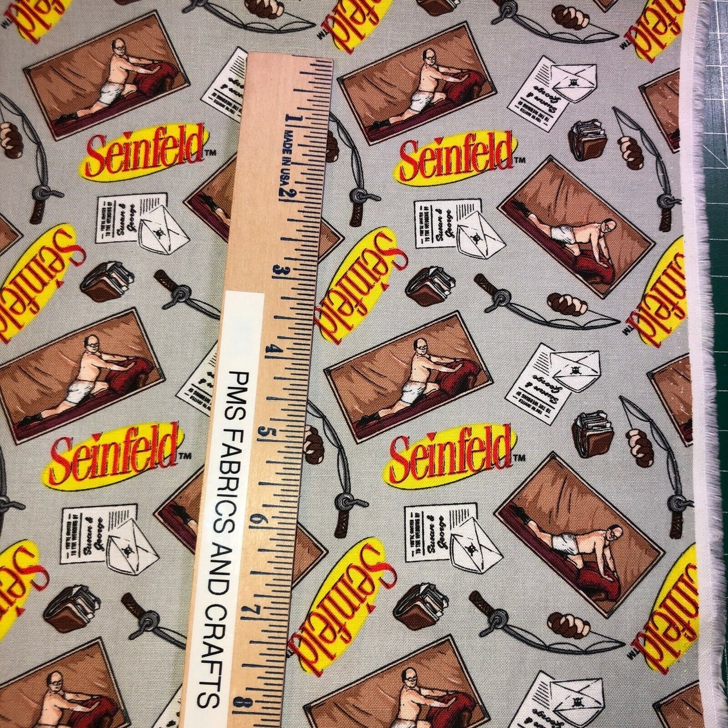 Camelot Seinfeld 100% cotton fabric by the yard 36 x 44 inches - George Stanza of Seinfeld - item CAM2388012101 - free ship USA