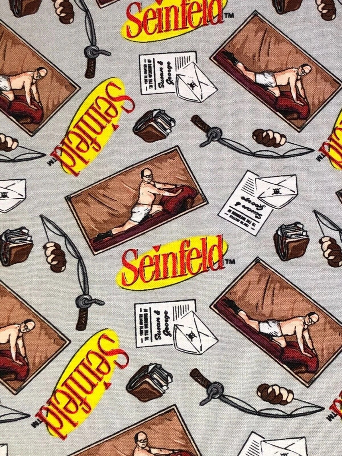 Camelot Seinfeld 100% cotton fabric by the yard 36 x 44 inches - George Stanza of Seinfeld - item CAM2388012101 - free ship USA