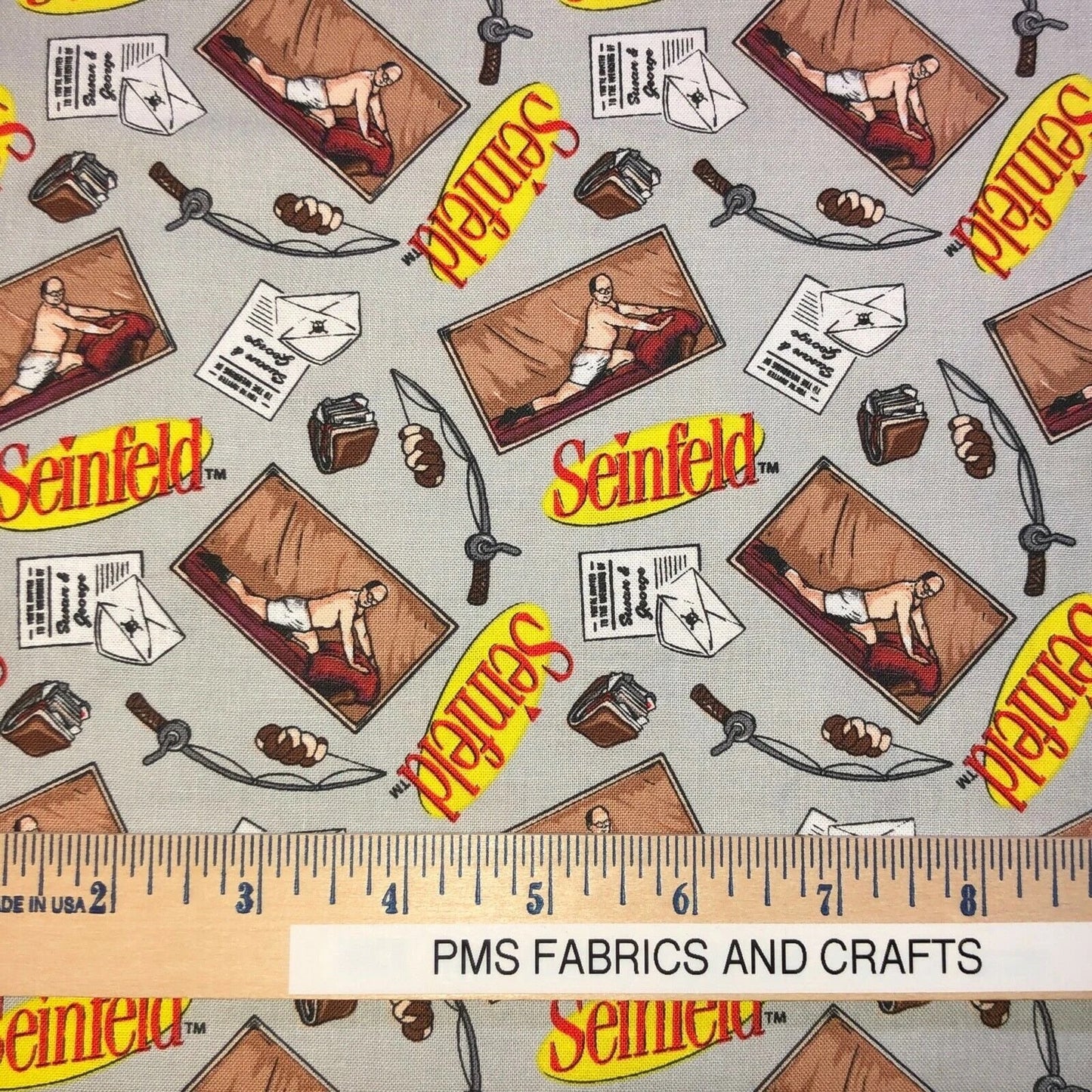 Camelot Seinfeld 100% cotton fabric by the yard 36 x 44 inches - George Stanza of Seinfeld - item CAM2388012101 - free ship USA