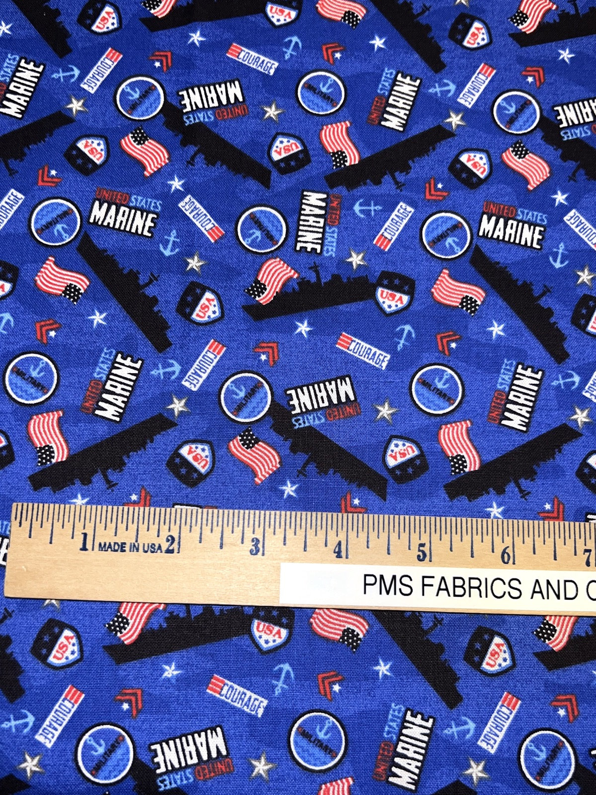 United States Military US Marines 100% med cotton fabric by the yard #16 USMC - free ship to USA