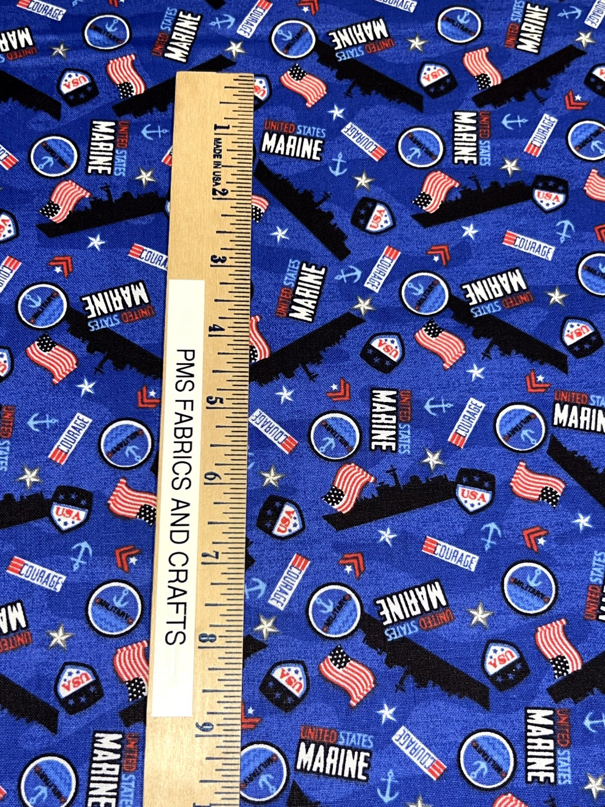 United States Military US Marines 100% med cotton fabric by the yard #16 USMC - free ship to USA